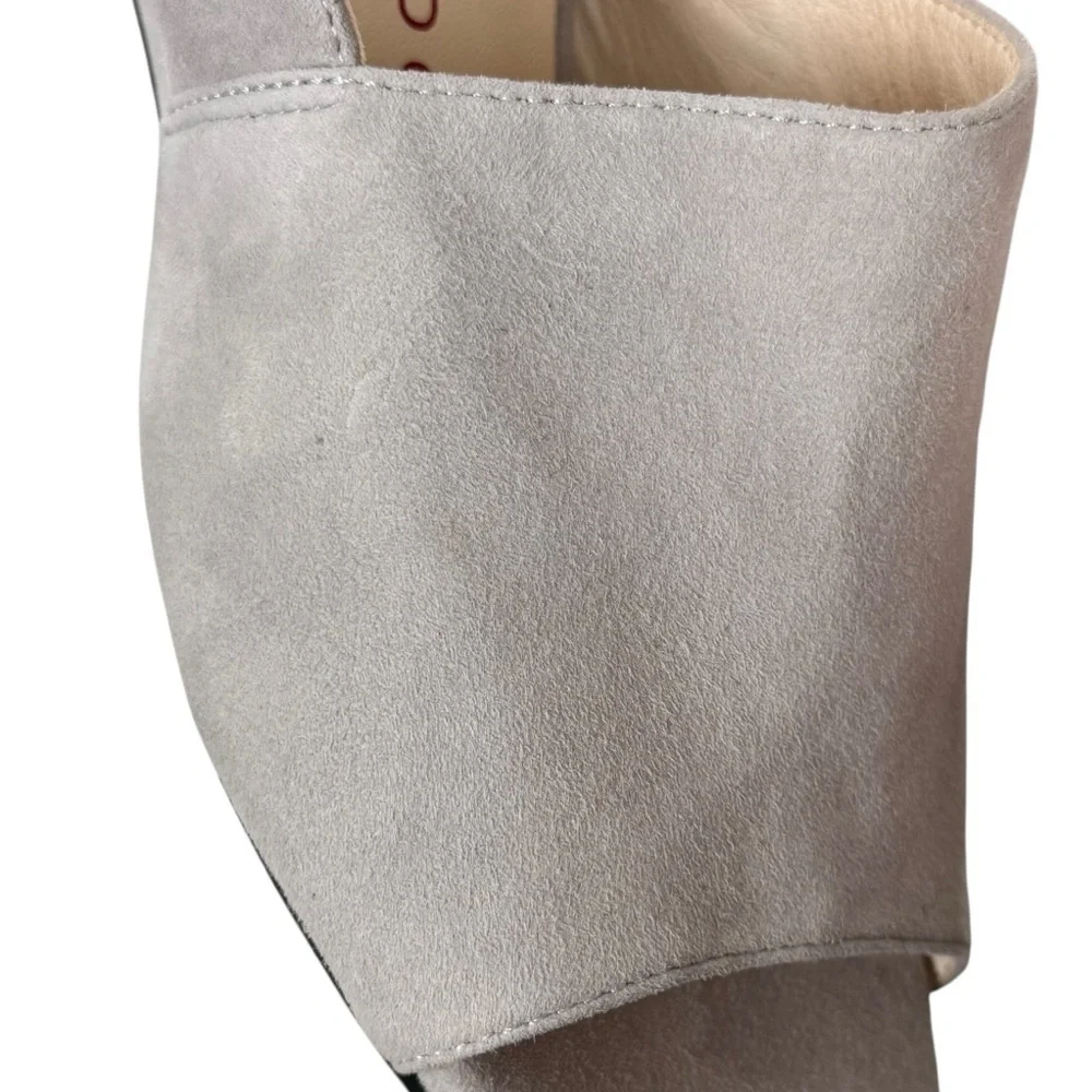 Sacha London Handmade Gray Suede Slingback Wedge Sandals Size 9